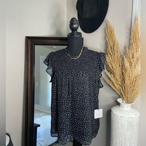 Polka dot blouse nwt